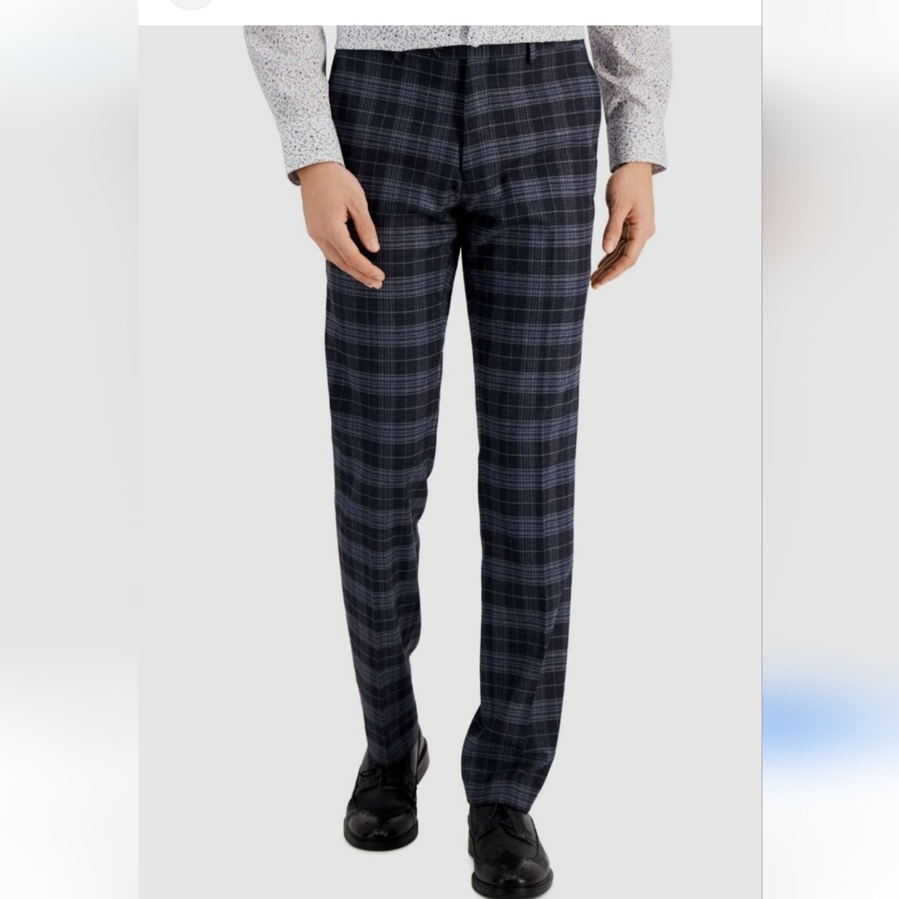 Men's Plaid Trousers( Need Hem) Nwotx